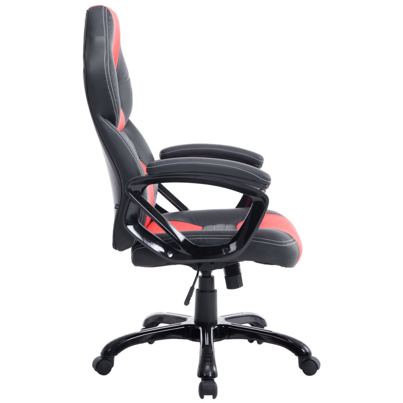 Chaise de bureau Pedro noir/rouge