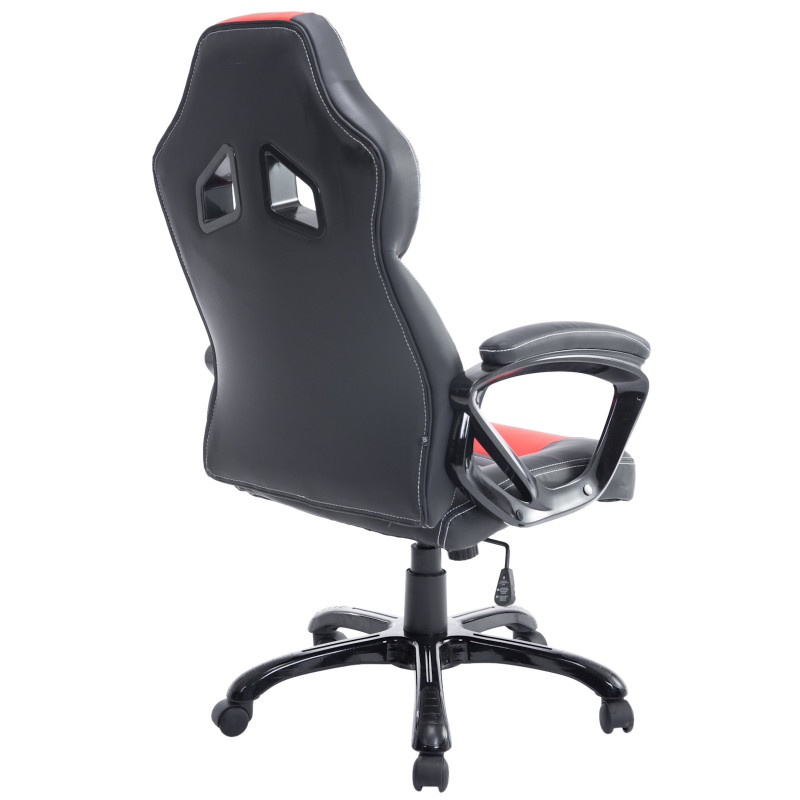 Chaise de bureau Pedro noir/rouge