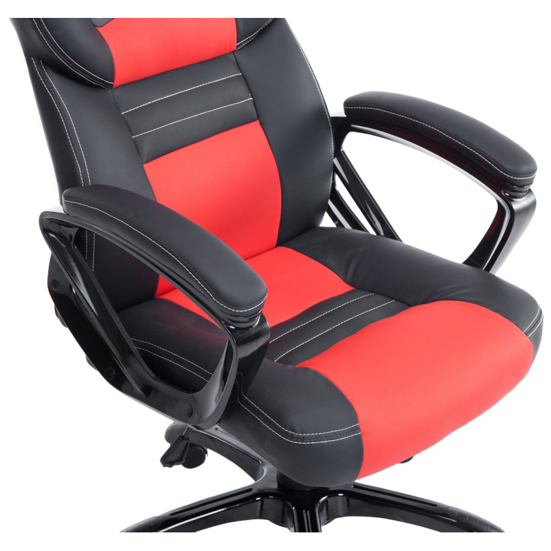 Chaise de bureau Pedro noir/rouge