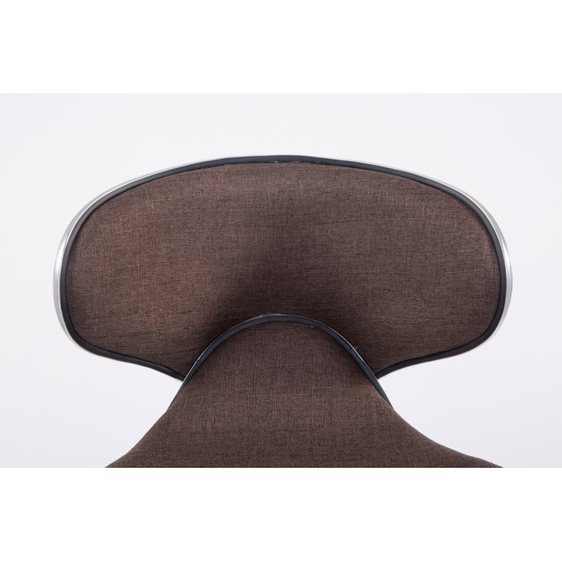 Ensemble de 2 tabourets de bar Las Vegas V2 en tissu marron chromé