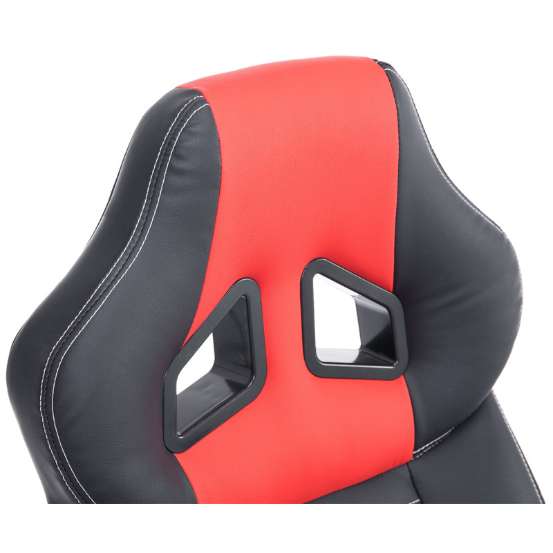 Chaise de bureau Pedro noir/rouge