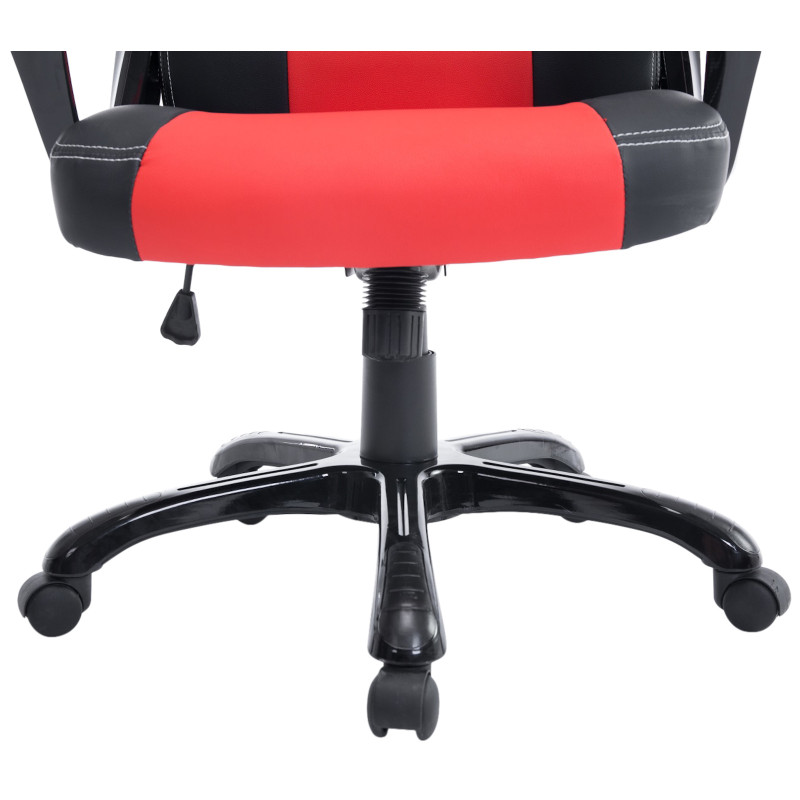 Chaise de bureau Pedro noir/rouge