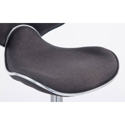 Juego de 2 taburetes de bar Las Vegas V2, tapizados en tela, cromados, gris oscuro