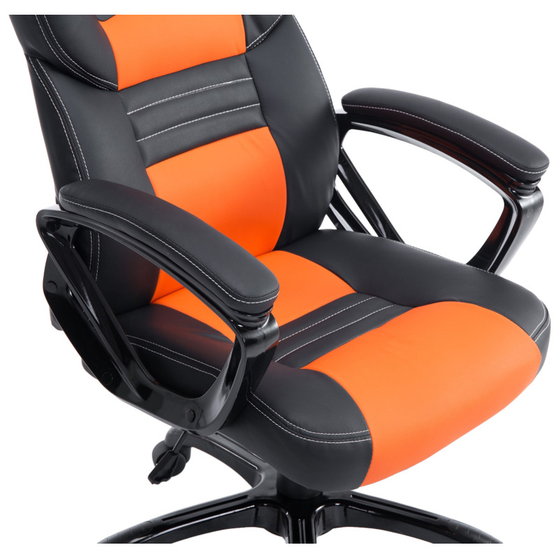 Chaise de bureau Pedro noir/orange