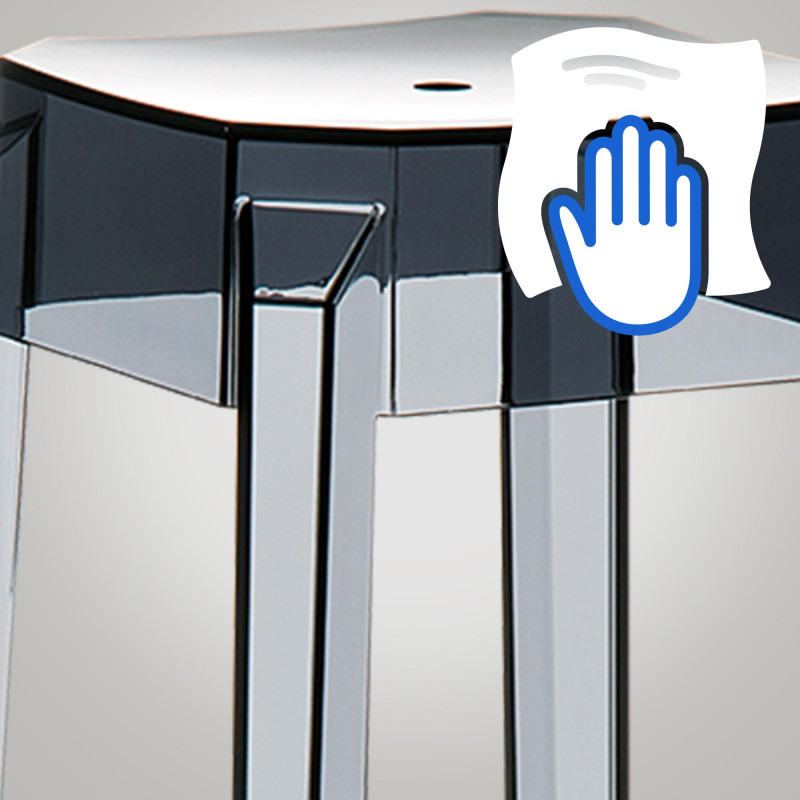 Conjunto de 2 banquetas Fox, pretas transparentes