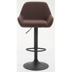 Lot de 2 tabourets de bar Braga, tissu, noir/marron