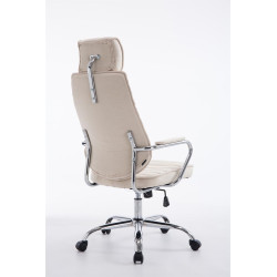 Chaise de bureau en tissu Rako crème