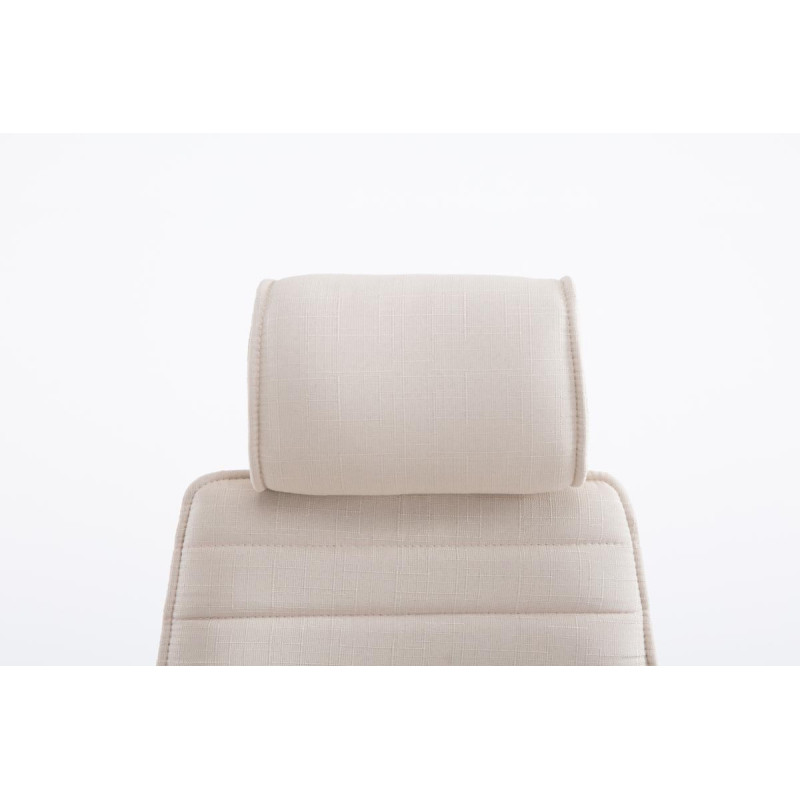 Chaise de bureau en tissu Rako crème