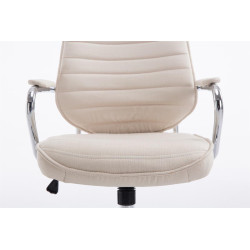 Chaise de bureau en tissu Rako crème