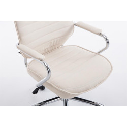 Chaise de bureau en tissu Rako crème
