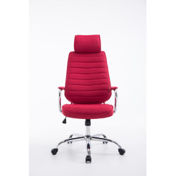 Chaise de bureau en tissu Rako rouge