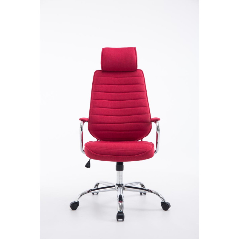 Chaise de bureau en tissu Rako rouge