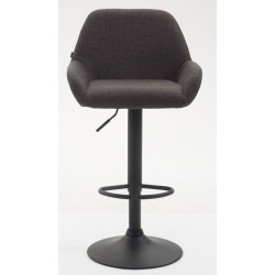 Lot de 2 tabourets de bar Braga, tissu, noir/gris foncé