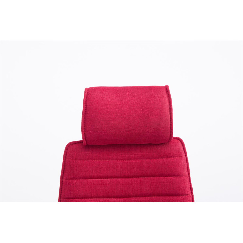 Chaise de bureau en tissu Rako rouge