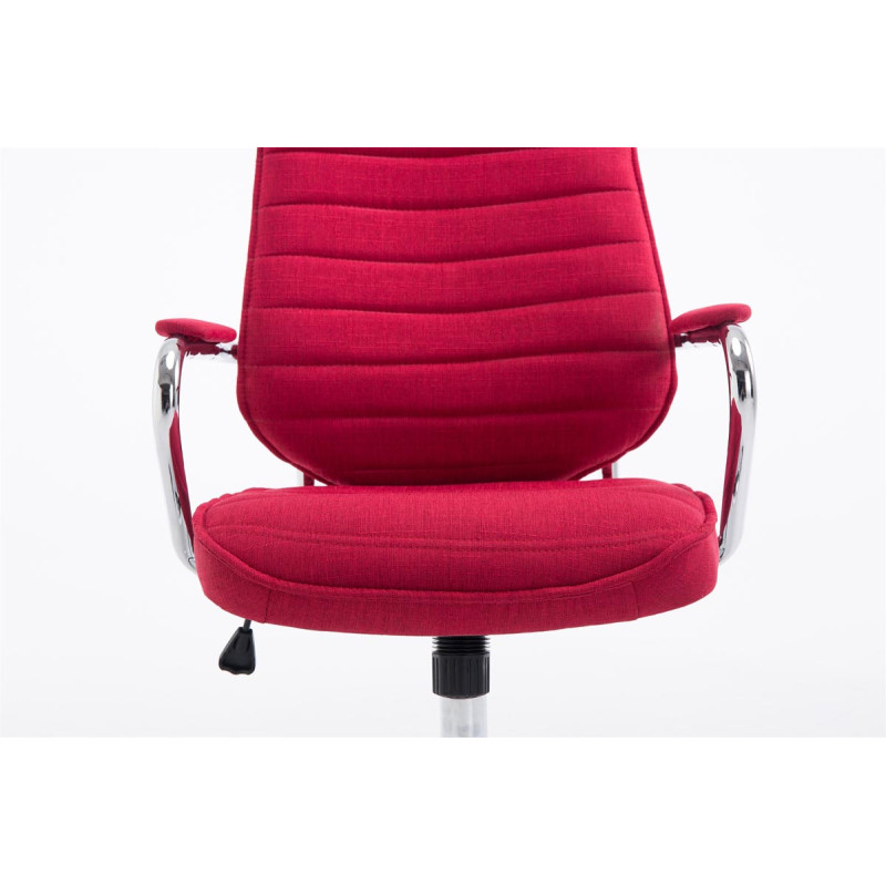 Chaise de bureau en tissu Rako rouge