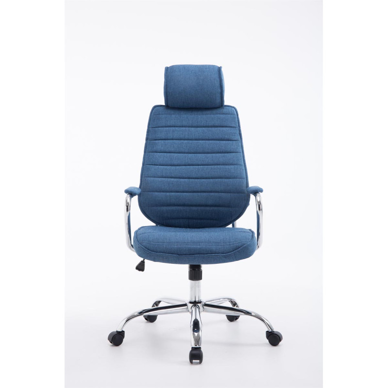 Chaise de bureau en tissu Rako bleu