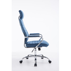 Chaise de bureau en tissu Rako bleu