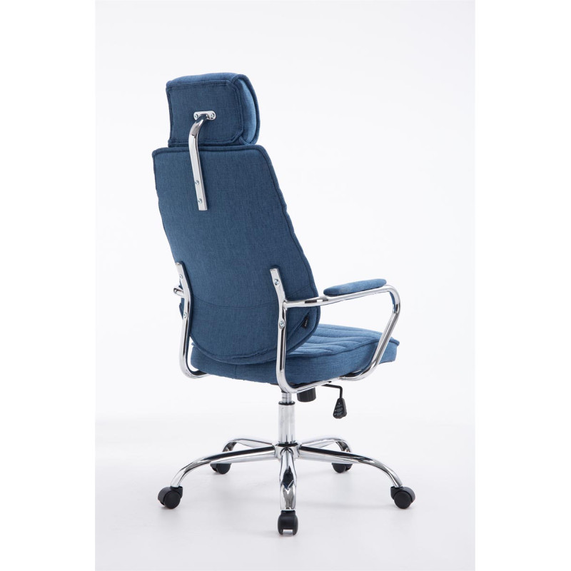 Chaise de bureau en tissu Rako bleu
