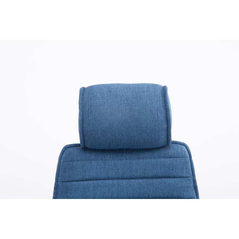 Chaise de bureau en tissu Rako bleu