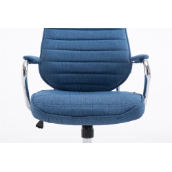 Chaise de bureau en tissu Rako bleu