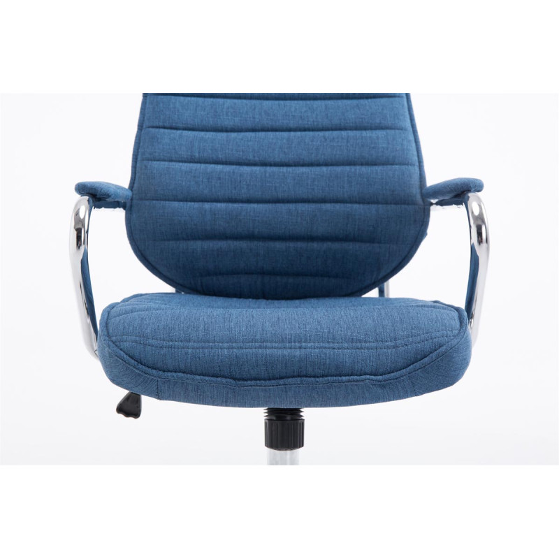 Chaise de bureau en tissu Rako bleu