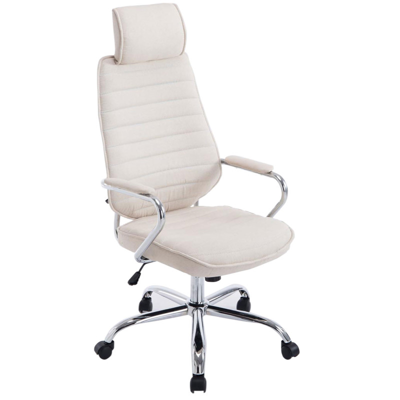 Chaise de bureau en tissu Rako beige