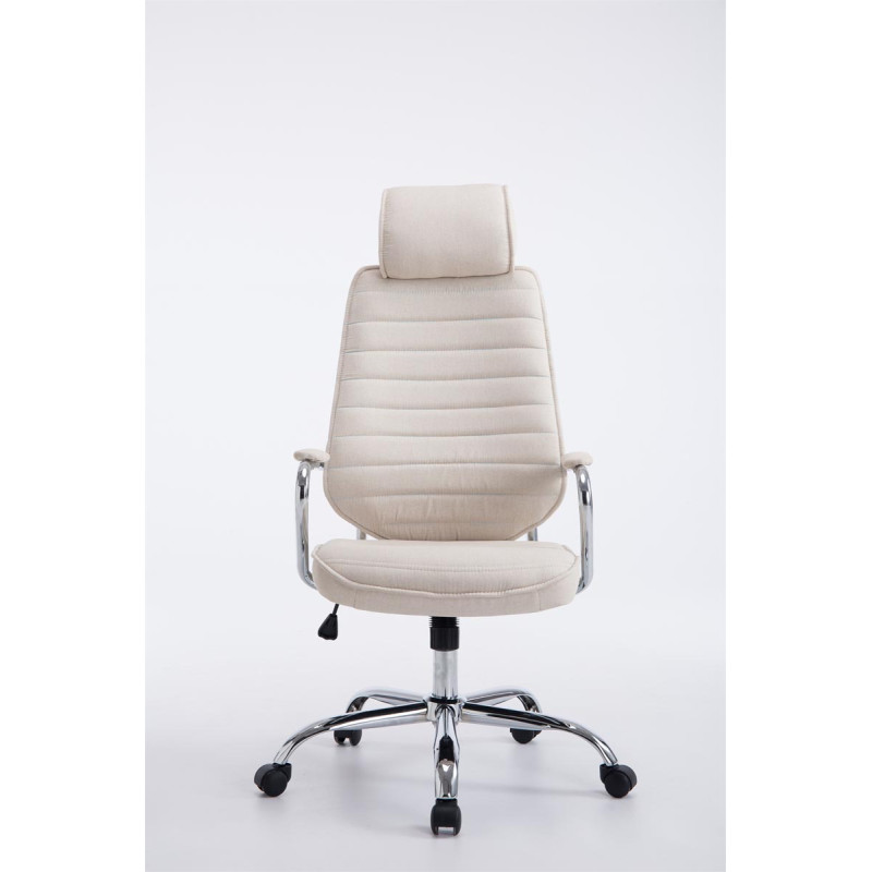 Chaise de bureau en tissu Rako beige