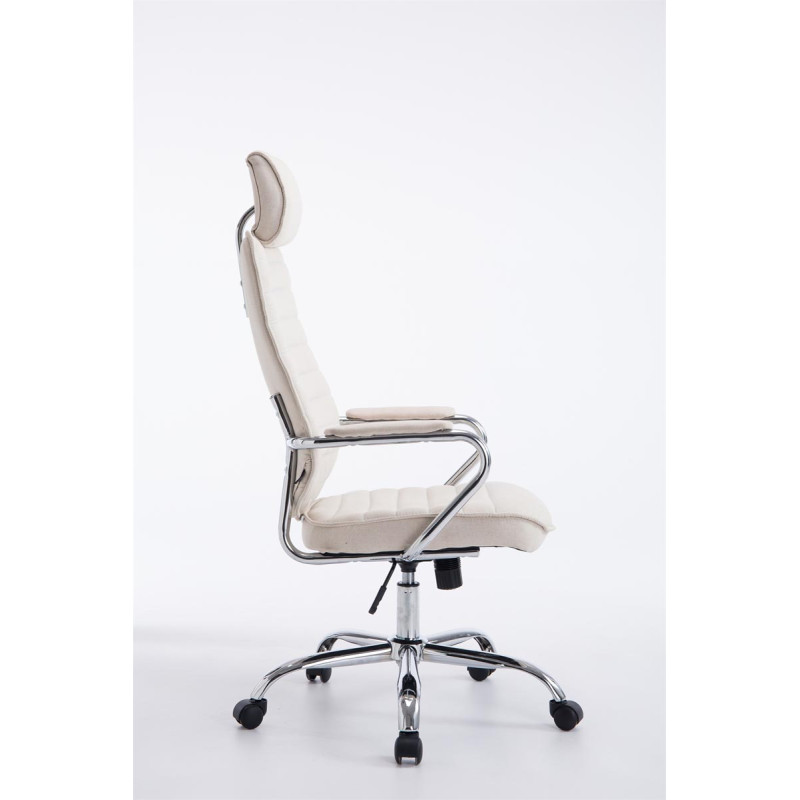 Chaise de bureau en tissu Rako beige