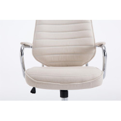 Chaise de bureau en tissu Rako beige
