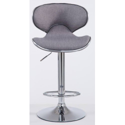 Ensemble de 2 tabourets de bar Las Vegas V2 en tissu chromé gris clair