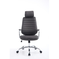 Chaise de bureau en tissu Rako gris foncé