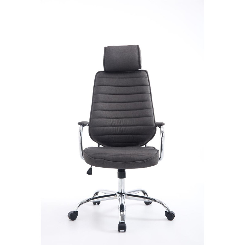 Chaise de bureau en tissu Rako gris foncé