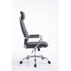 Chaise de bureau en tissu Rako gris foncé