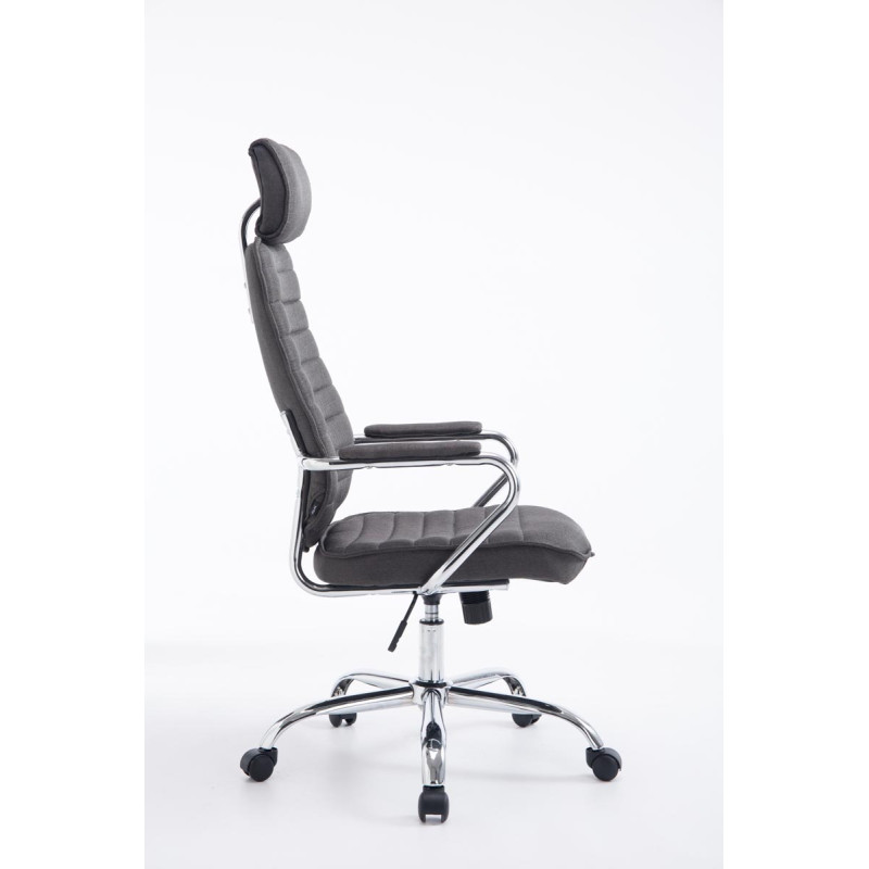 Chaise de bureau en tissu Rako gris foncé