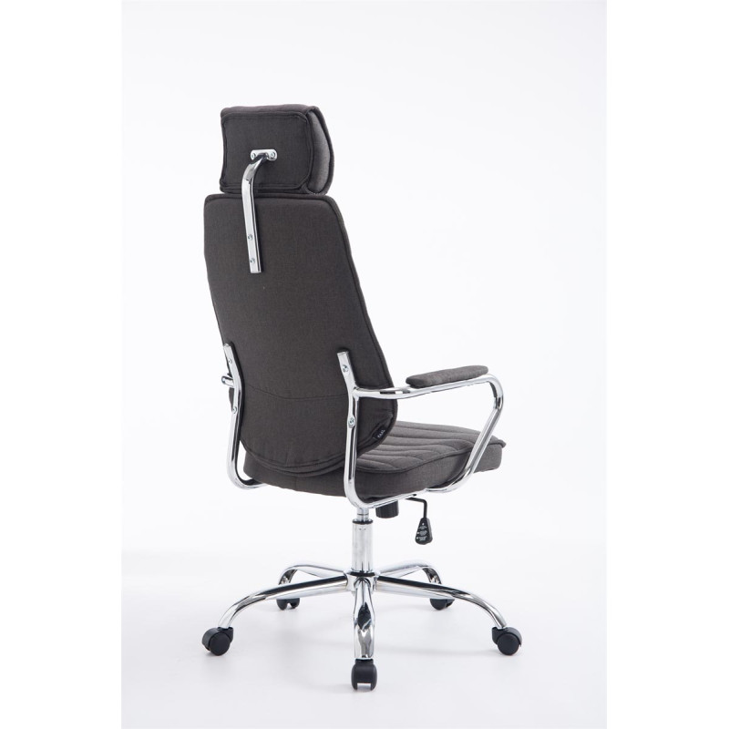 Chaise de bureau en tissu Rako gris foncé