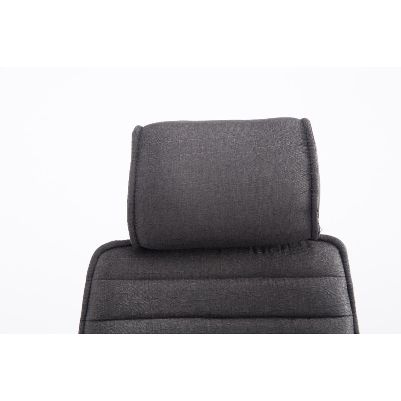 Chaise de bureau en tissu Rako gris foncé