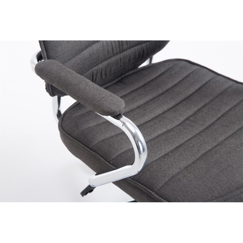 Chaise de bureau en tissu Rako gris foncé