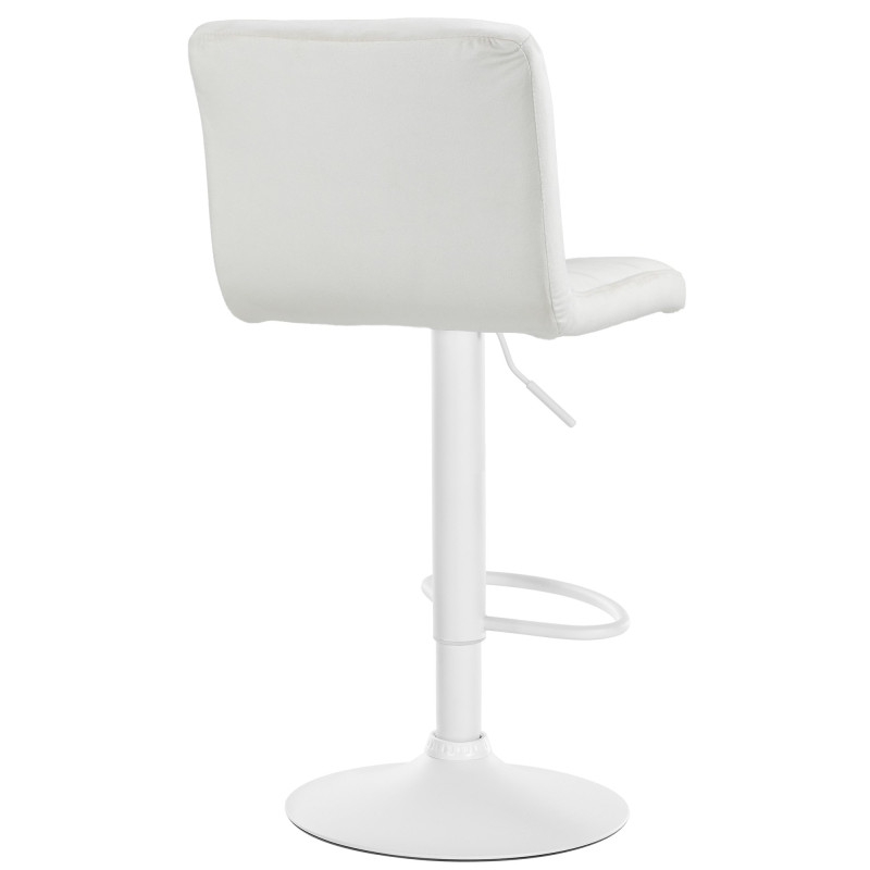 Lot de 2 tabourets de bar en velours Pérou blanc et crème