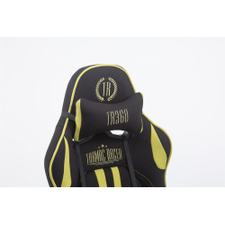 Chaise de bureau Racing Limit en tissu avec repose-pieds noir/vert