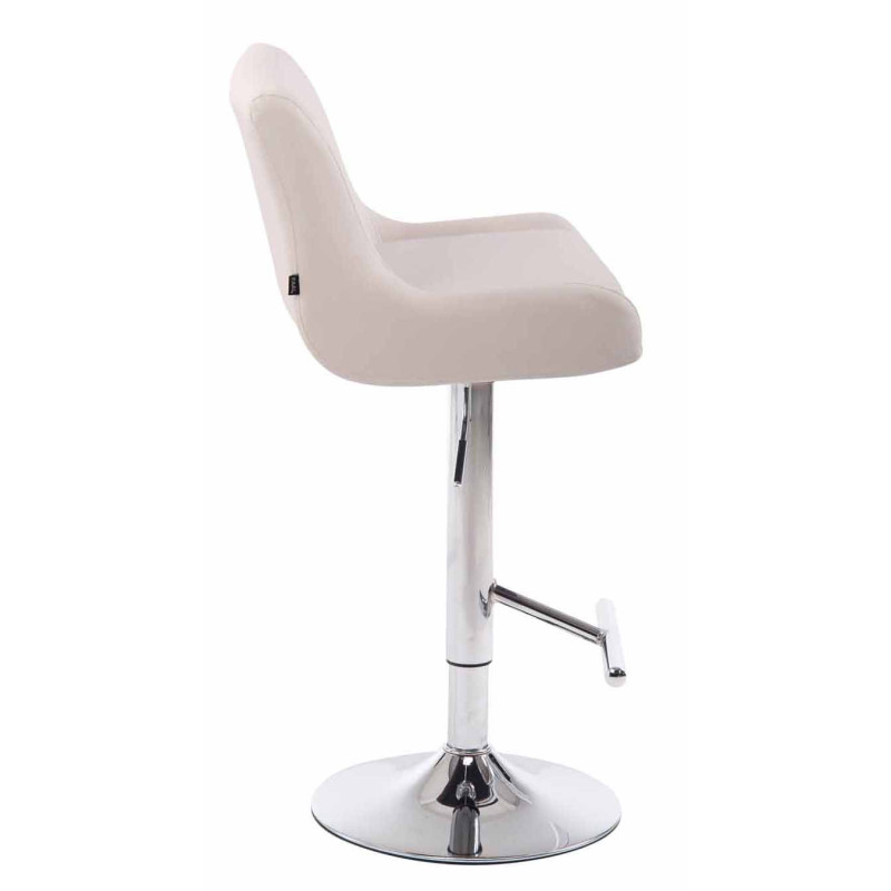 Ensemble de 2 tabourets de bar, style club, similicuir, chromés, blancs