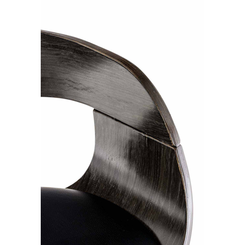 Ensemble de 2 tabourets de bar Kingston C, similicuir, noir/gris