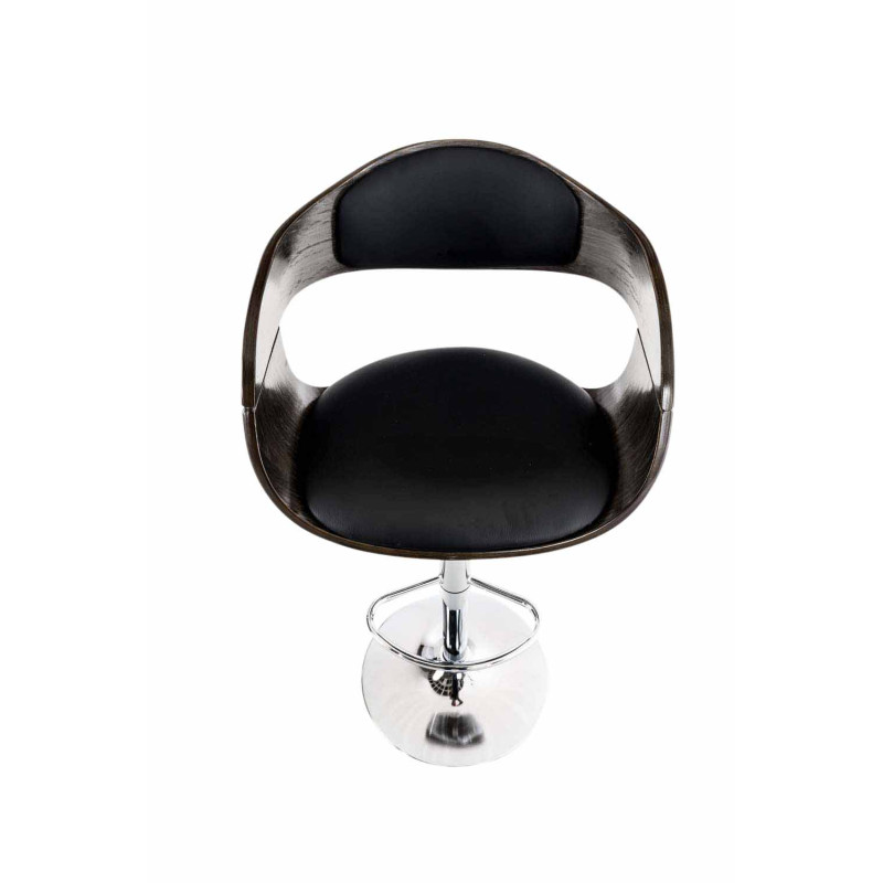 Ensemble de 2 tabourets de bar Kingston C, similicuir, noir/gris