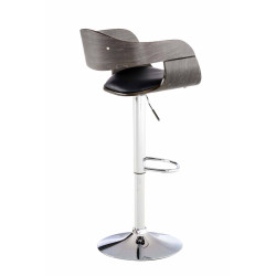 Ensemble de 2 tabourets de bar Kingston C, similicuir, noir/gris