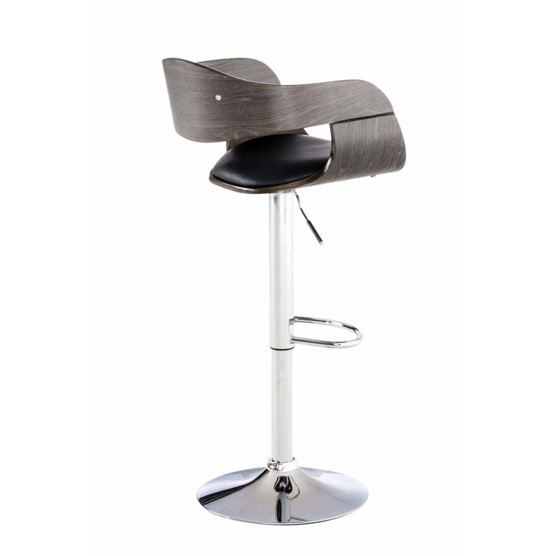 Ensemble de 2 tabourets de bar Kingston C, similicuir, noir/gris