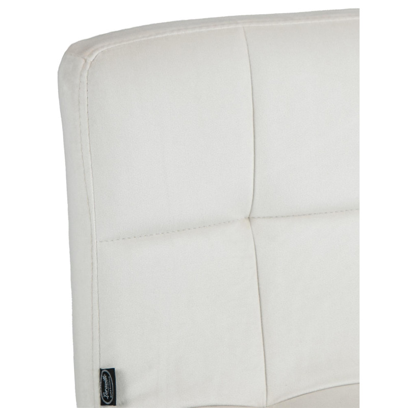 Lot de 2 tabourets de bar en velours Pérou blanc et crème