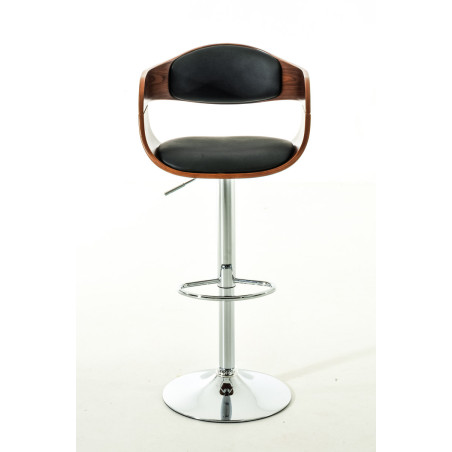 Ensemble de 2 tabourets de bar Kingston C, similicuir, noyer/noir