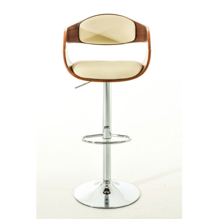 Conjunto de 2 banquetas Kingston C, em couro sintético, cor nogueira/creme.