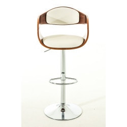 Set di 2 sgabelli da bar Kingston C, similpelle, noce/bianco