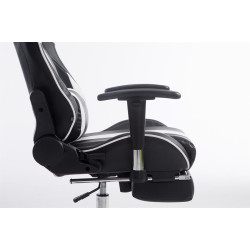Chaise de bureau de course Limit avec repose-pieds noir/blanc