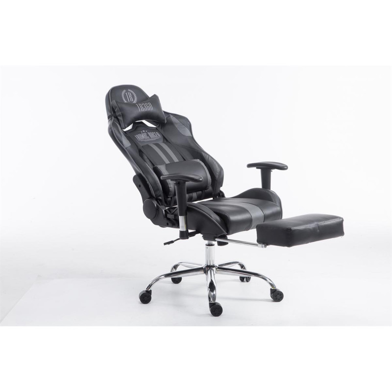 Chaise de bureau de course Limit avec repose-pieds noir/gris